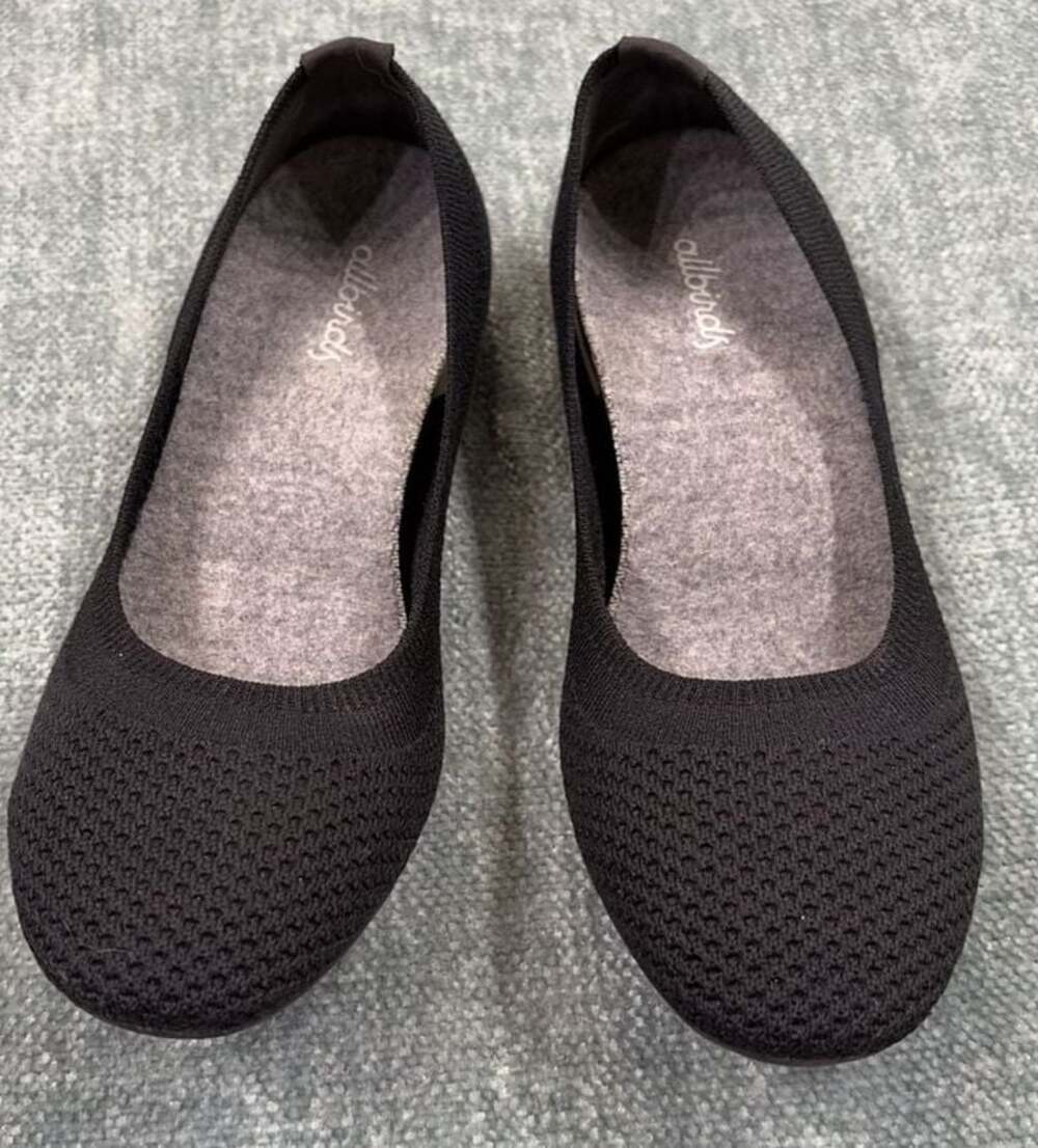 Allbirds Tree Breezers Women's Size 6 Black Knit Ballet Flats